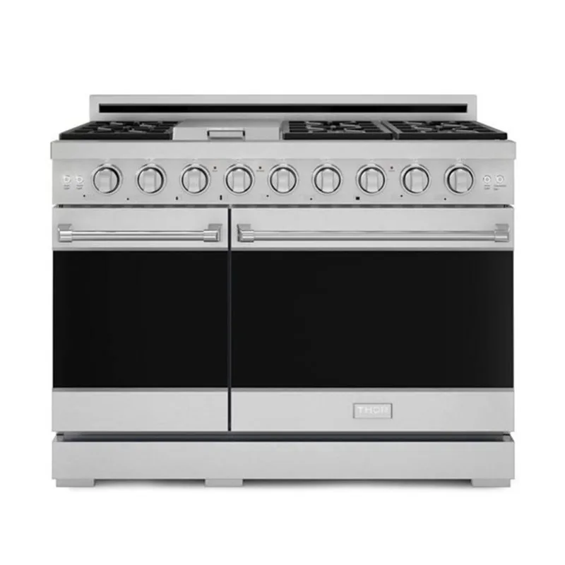 Gordon Ramsay by THOR Kitchen 48-in Stainless Steel Professional Gas Range w/ Double Oven
