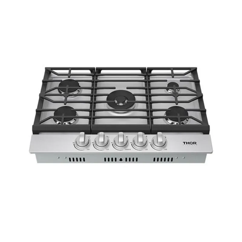 Thor Kitchen Professional Drop-In Gas Cooktop with 5 Burners and 22,000 BTU Burner - 30-in