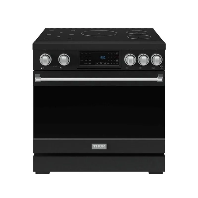 Thor Kitchen Gordon Ramsay 36-in Professional Induction Range with Tilt Touch Panel - Black/Stainless Steel
