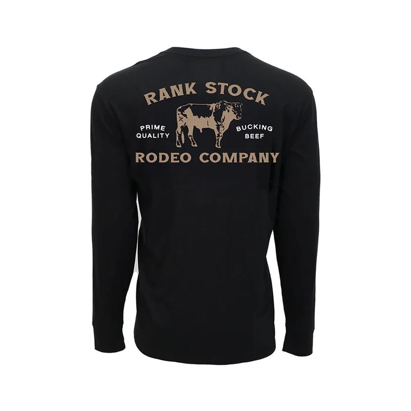 Hooey Men's Rodeo Rank Long Sleeve T-shirt Black XL / Black