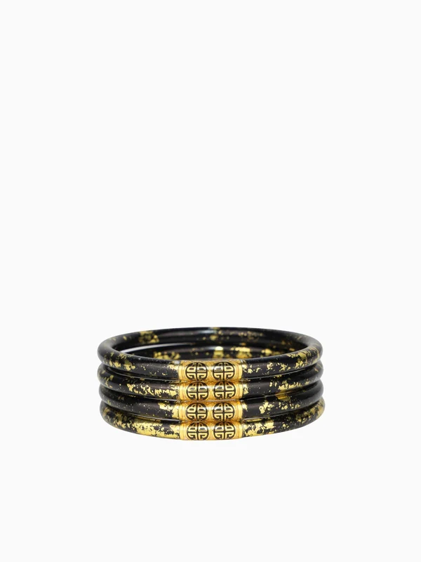 Koi Noir All Weather Bangles (AWB) - Set of 4 Black / S