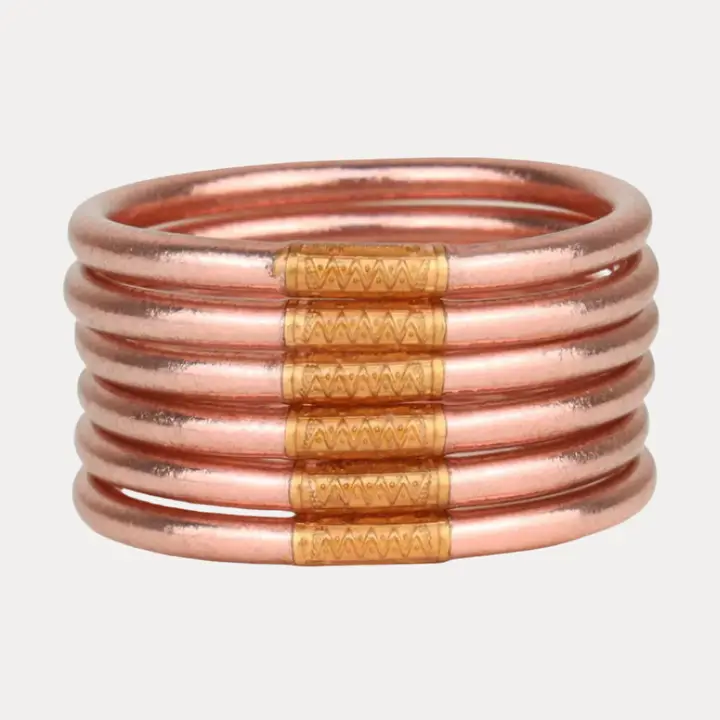 BuDhaGirl All Weather Bangles - Set Of 6 ROSE GOLD / MED