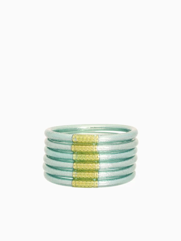 Mint All Weather Bangles (set Of 6) Light Green / L