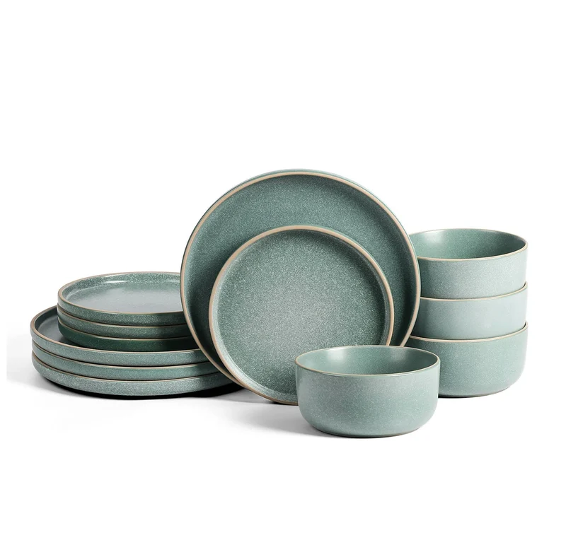 Stoneware Dinnerware Set - Green Open Box