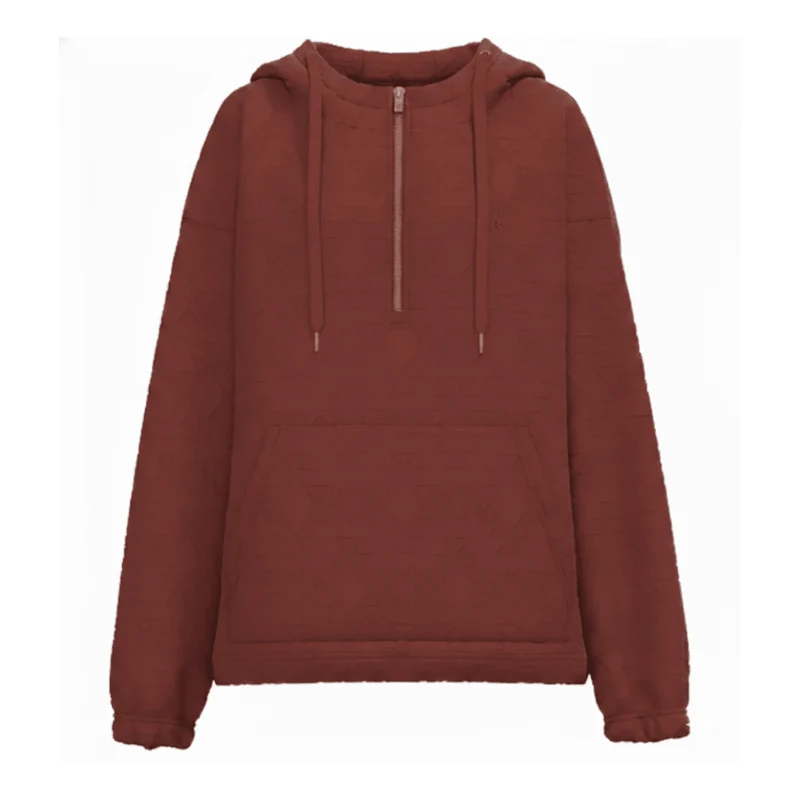 Hooey Women's Mazatlan Half Zip Hoodie Maroon -CLEARANCE M