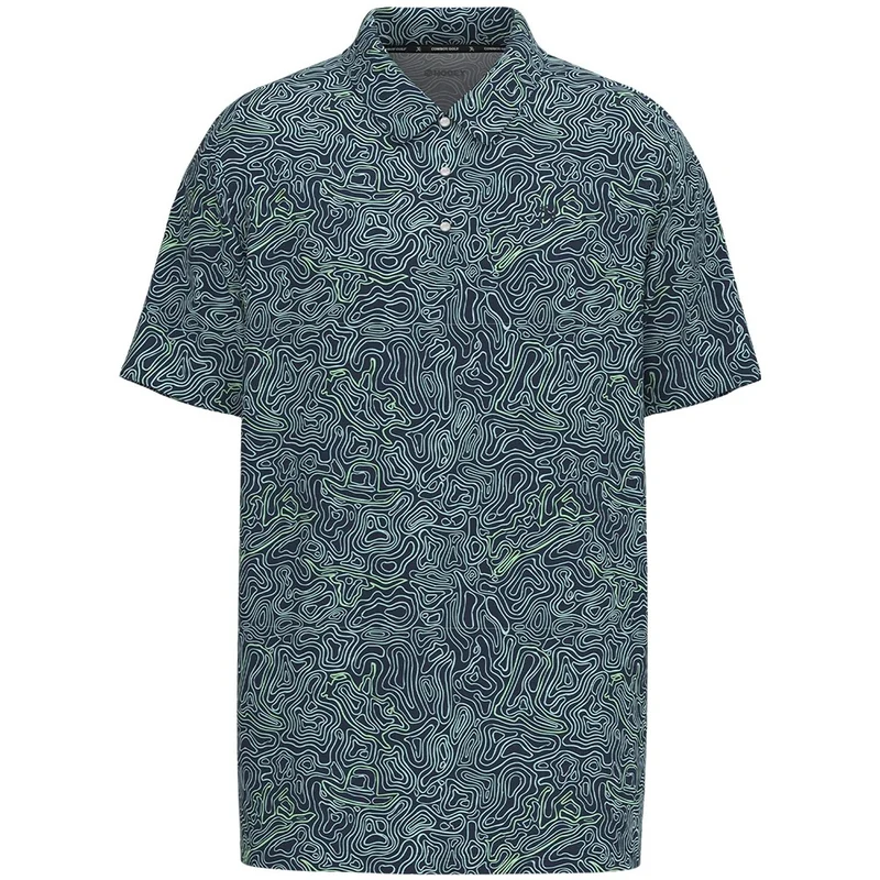 Hooey Mens "The Drive" Inkwell Polo with Cloud Blue Blue/Hemock / Medium