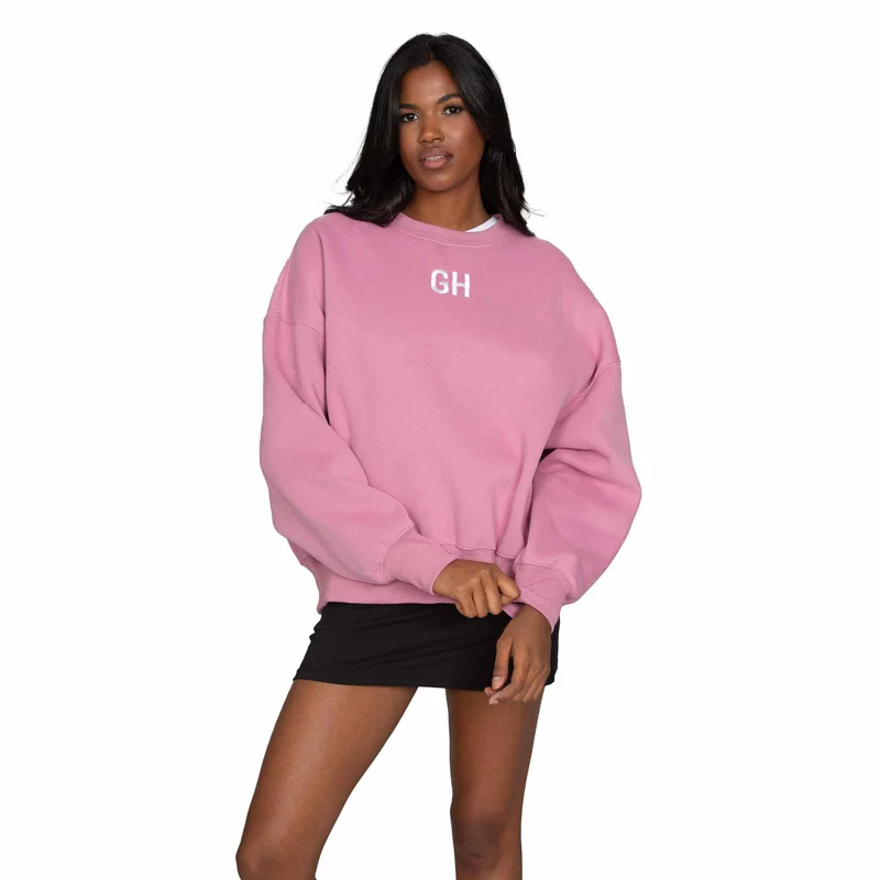 Gold Hinge Women's GH Embroidered Sweatshirt PALE BERRY / SM
