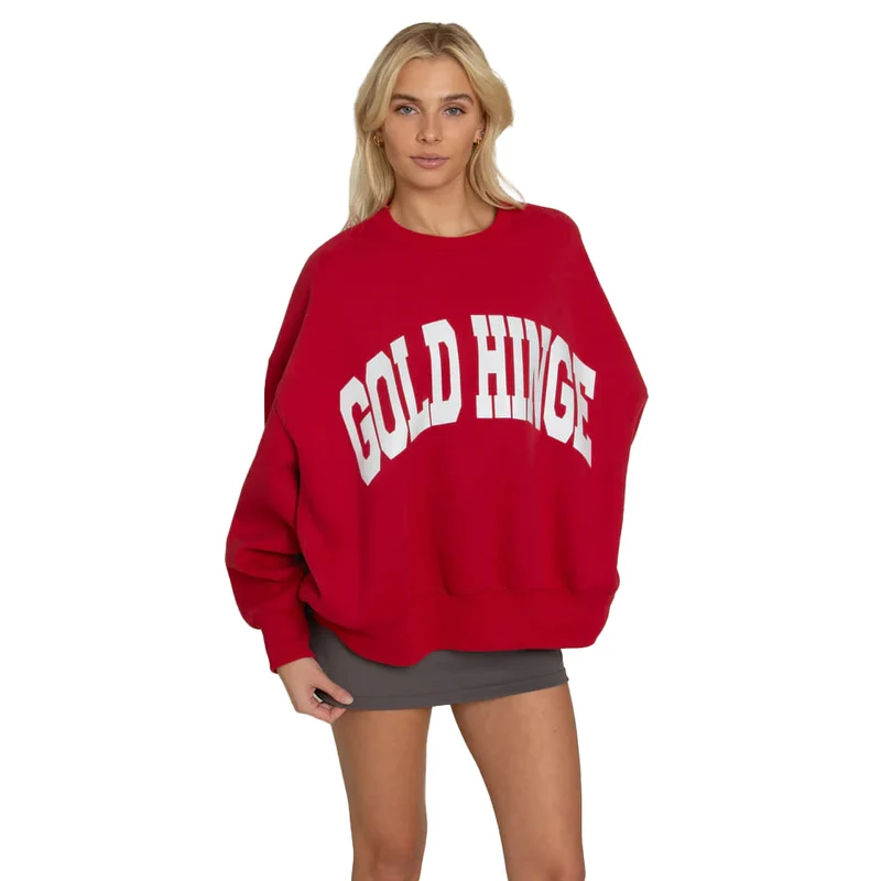 Gold Hinge Women's GH Wide Arm Sweatshirt RUBY / XLRG
