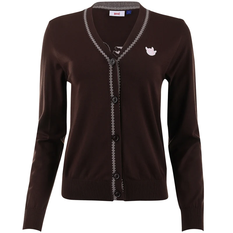 Women's Pop Stitch Cardigan Dark Brown / Large