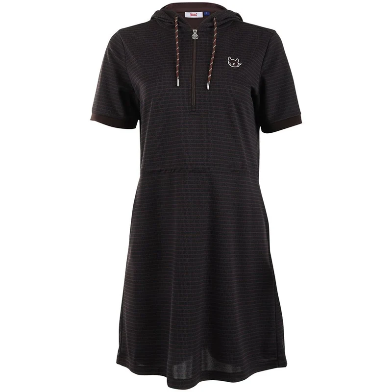 Women's All-Over WAAC Jersey Short Sleeve Hooded Dress Dark Brown / Medium