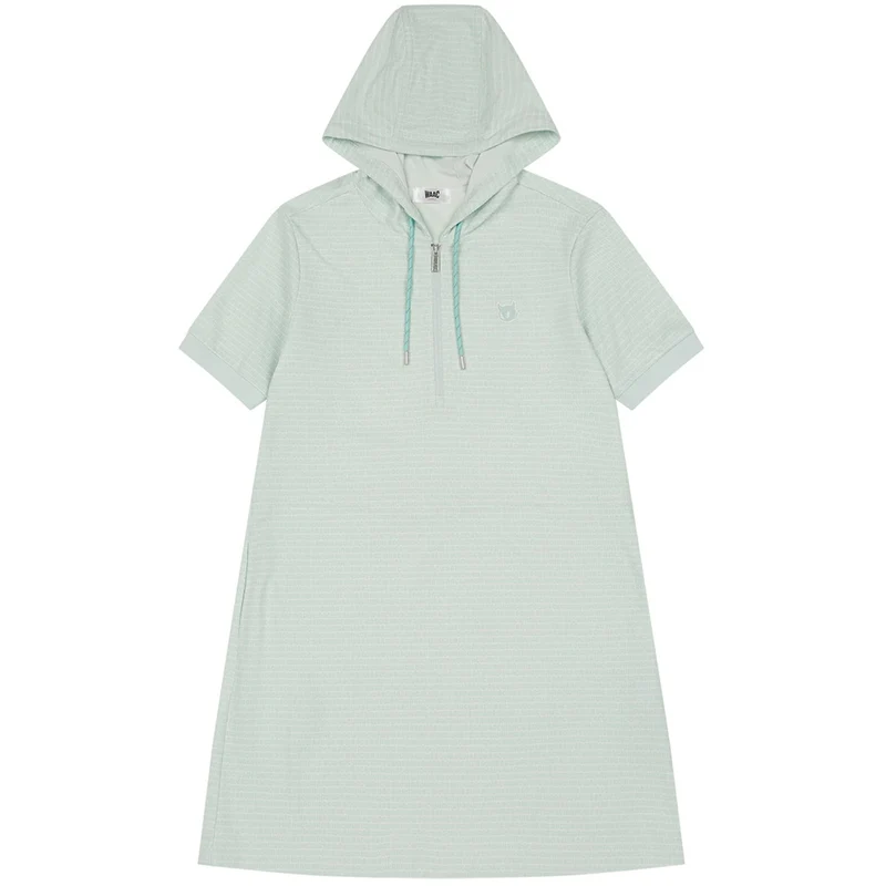 Women's All-Over WAAC Jersey Short Sleeve Hooded Dress Mint / X-Small