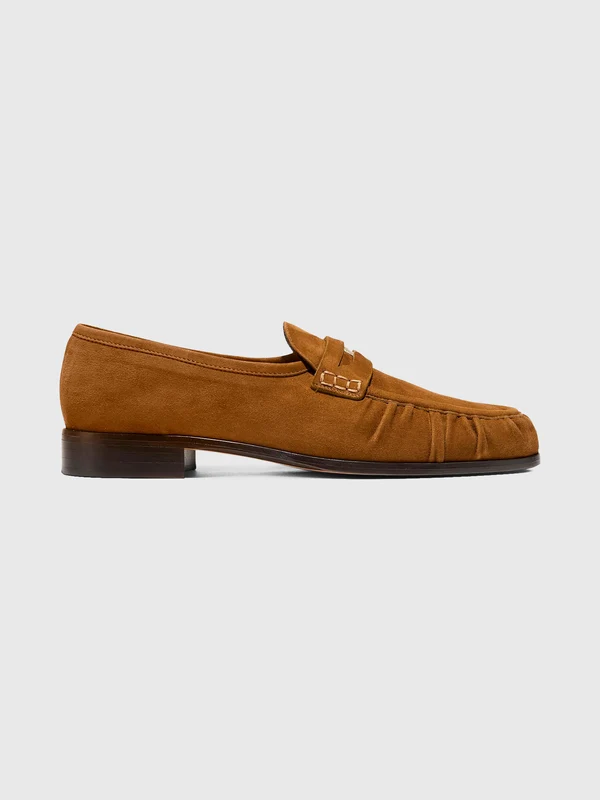 Emme Parsons Women's Girona Penny Loafer 38.5 / CAMEL SUEDE