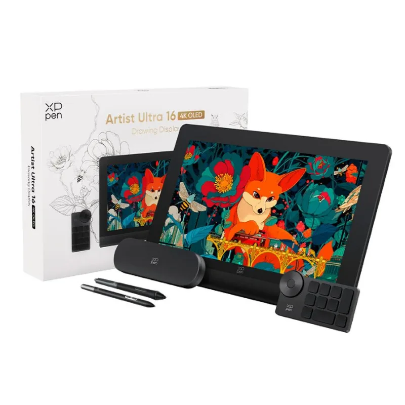 Pantalla interactiva XP PEN Artist Ultra 16 Touch 4K OLED Precision 16K 2 Lapices X3 Pro Teclado