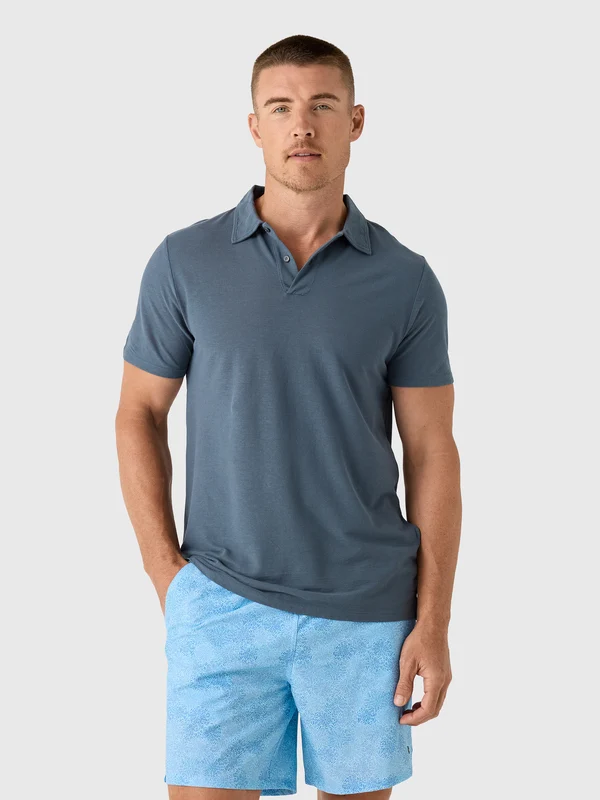 Alex Crane Men's Crepe Polo M / LAKE
