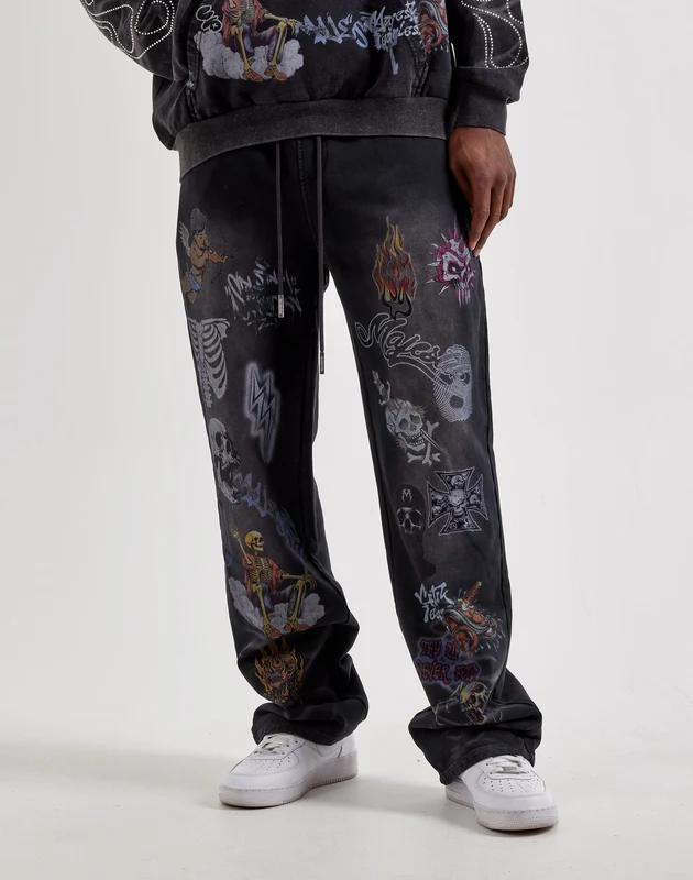 Majestik All-Over Graphic Sweatpants LG