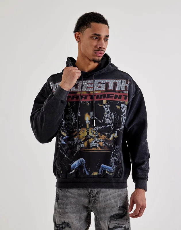 Majestik Skeleton Card Game Graphic Hoodie SM