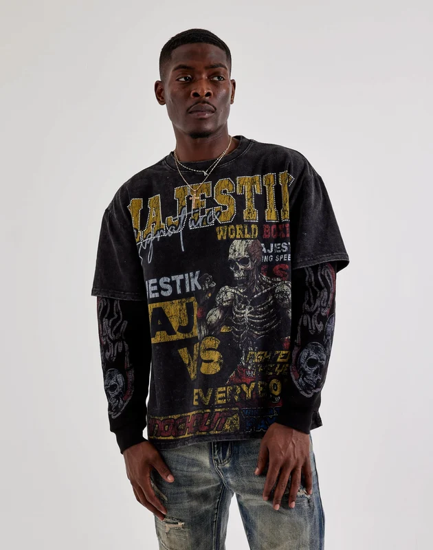 Majestik Boxing Long-Sleeve Tee MED