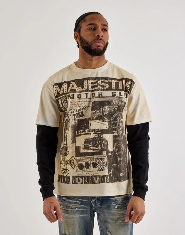 Majestik Motor Club Long-Sleeve Twofer Shirt XLG