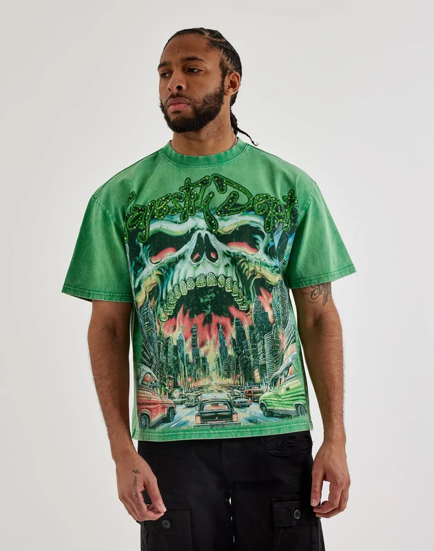 Majestik City View Rhinestone Tee XLG