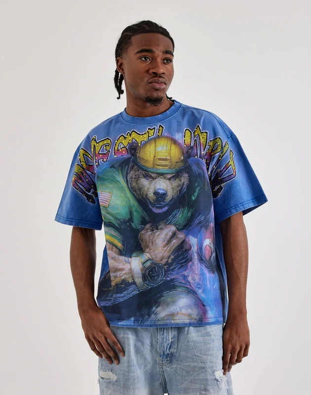 Majestik World Bear Rhinestone Tee MED