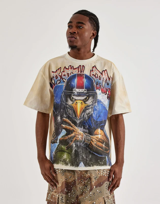 Majestik Sport Eagle Rhinestone Tee LG