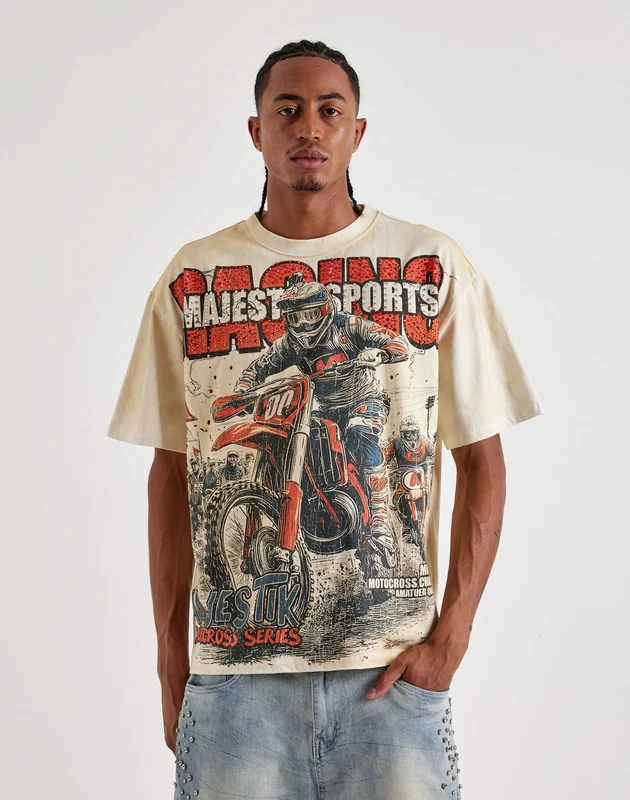 Majestik Motocross Racing Rhinestone Tee 2XLG
