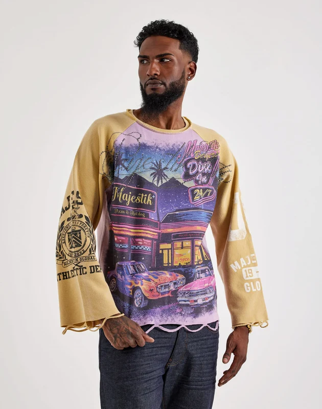 Majestik Diner Long-Sleeve Thermal Shirt 2XLG