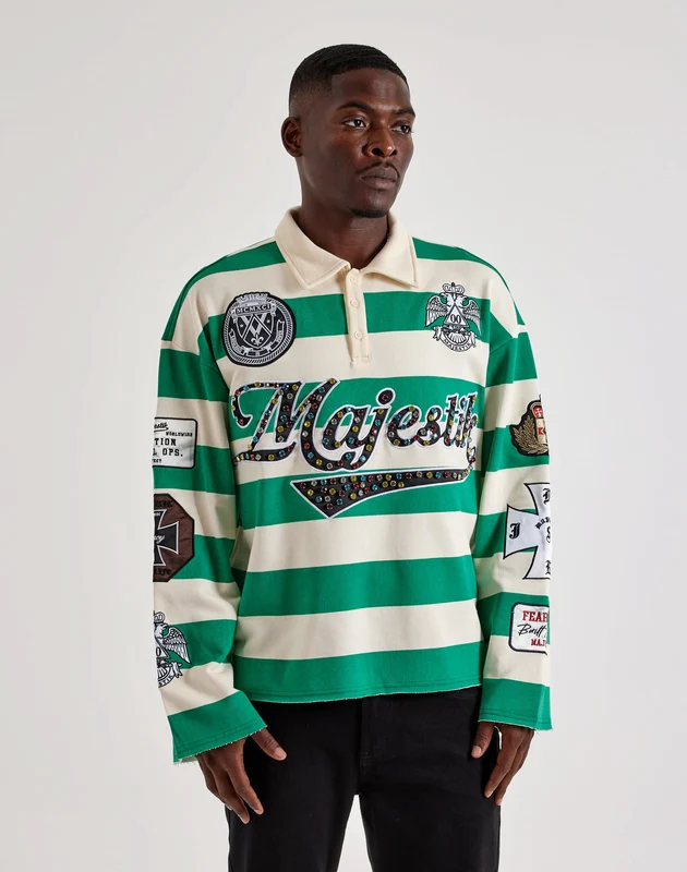 Majestik Built To Win Long-Sleeve Polo Shirt 2XLG
