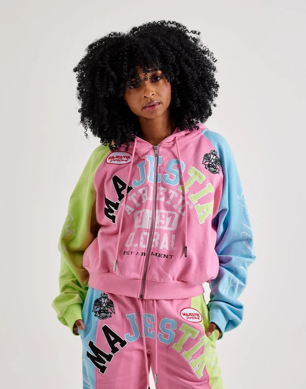 Majestik Colorblocked Full-Zip Fleece Hoodie SM