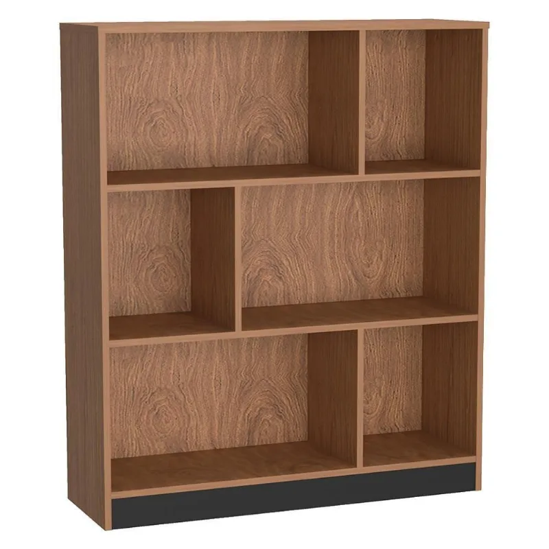 Estante Multiuso B25 Moderna 3 Prateleiras 6 Nichos MDF-MDP Preto Nova Mobile