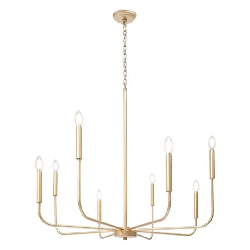 LNC Askrlessi Chandelier 8-Light Gold Candle Modern LED Indoor 31.5-in