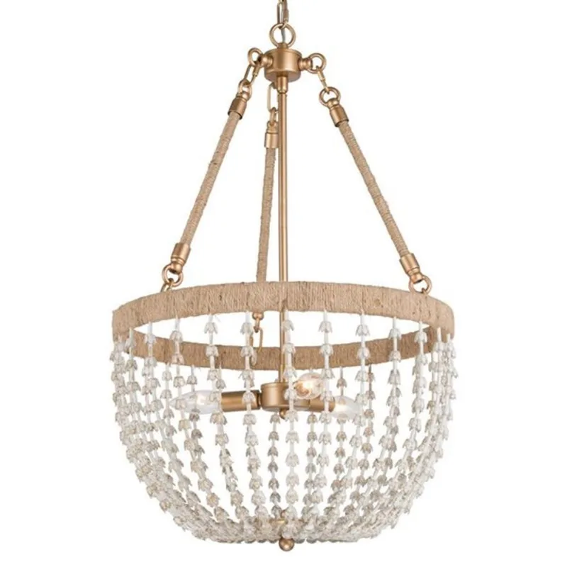 LNC Vernicagin Chandelier 3-Light Black and Gold Modern