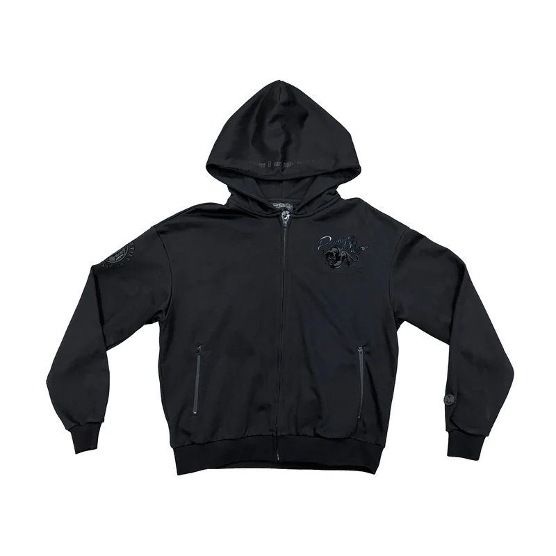 Men's Tonal Panther Zipper Hoodie Black / 2XL