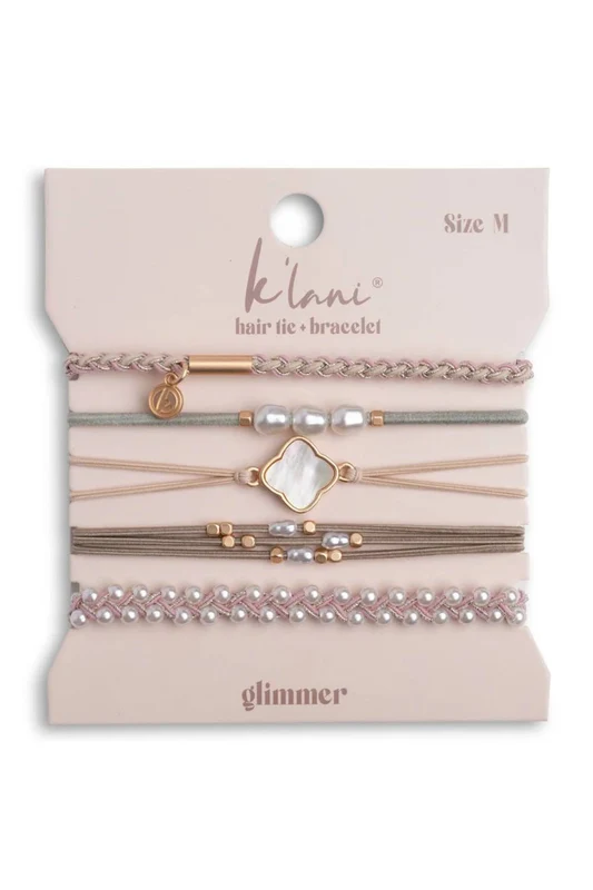 K’lani Glimmer Large Hair Tie Bracelets in Mauve L / Mauve