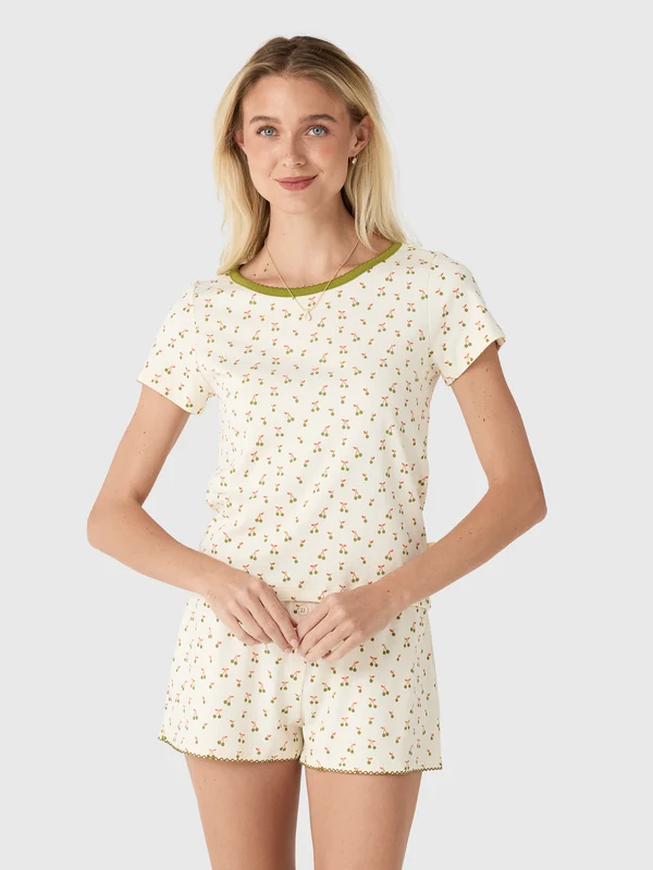 Cozyland Women's Baby Jean Tee XS / FIG PRINT
