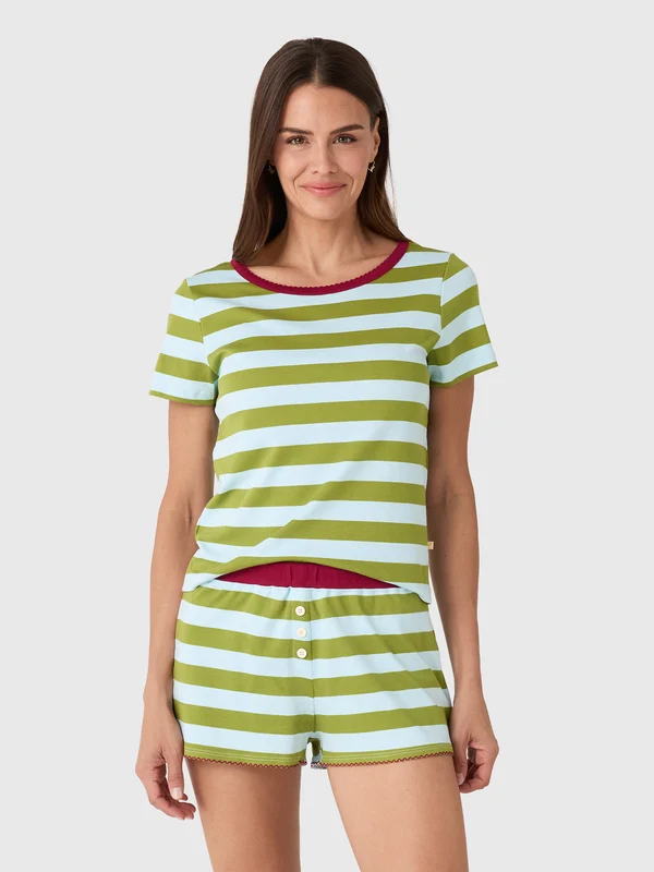 Cozyland Women's Baby Jean Tee L / OLIVE/ICE