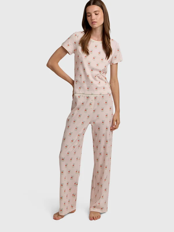 Cozyland Women's Baby Jean Long Pajama Set M / PETAL