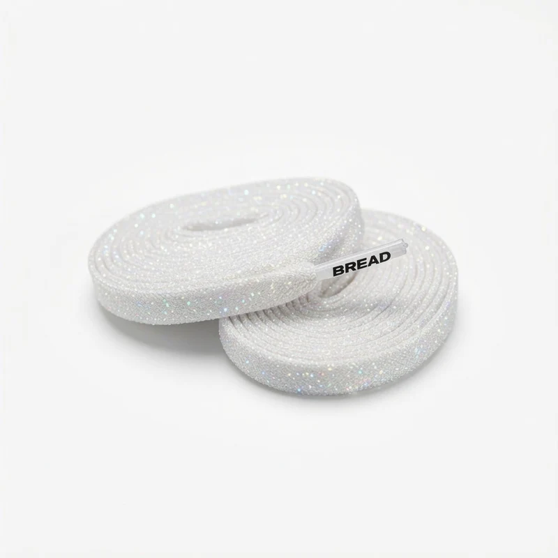 Bread Sparkly Flat Laces White / 36"