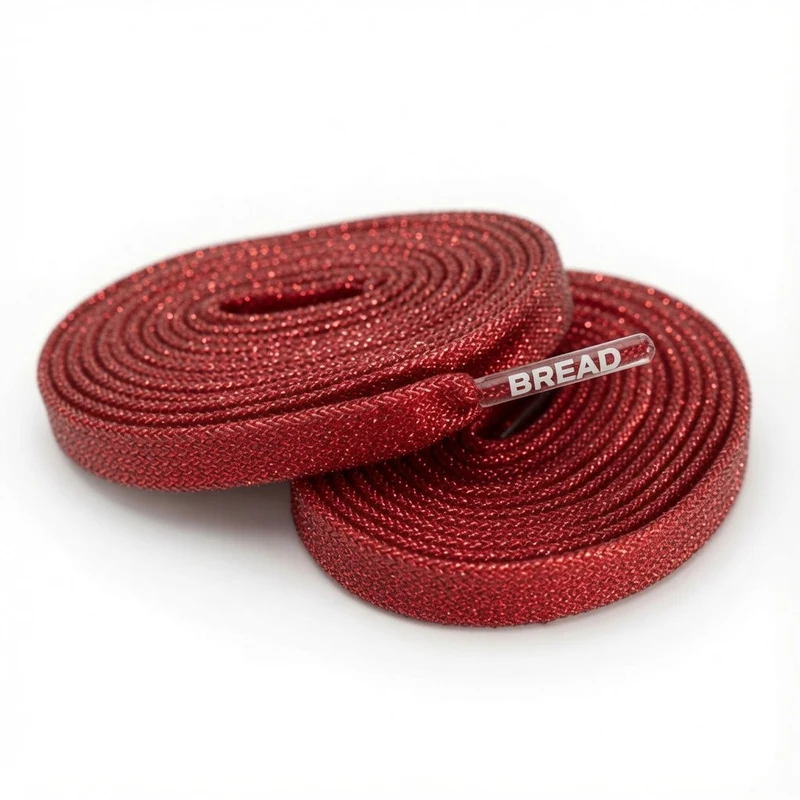 Bread Sparkly Flat Laces Red / 27"