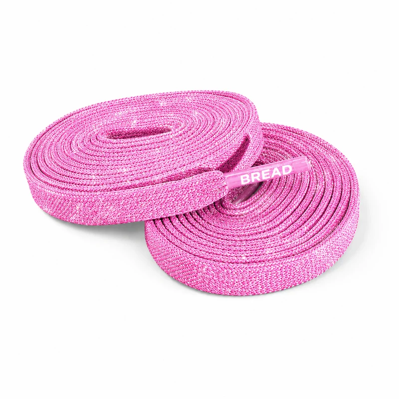 Bread Sparkly Flat Laces Pink / 54"