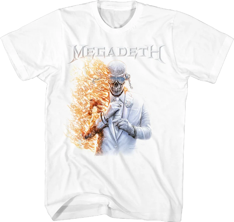 Vic Rattlehead Flames Megadeth T-Shirt XL