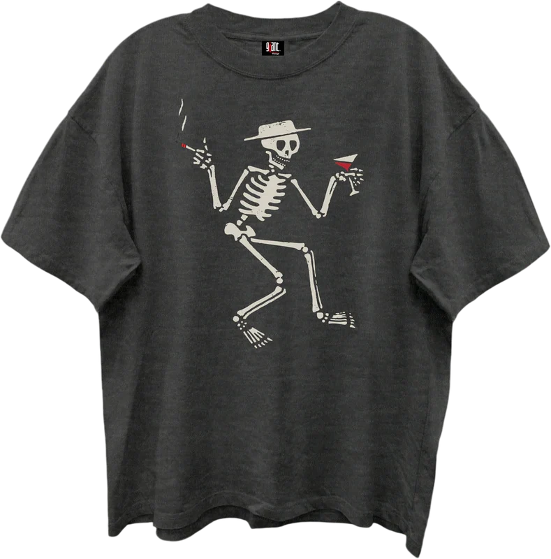 Front & Back Skelly Song Titles Social Distortion Oversized T-Shirt Small