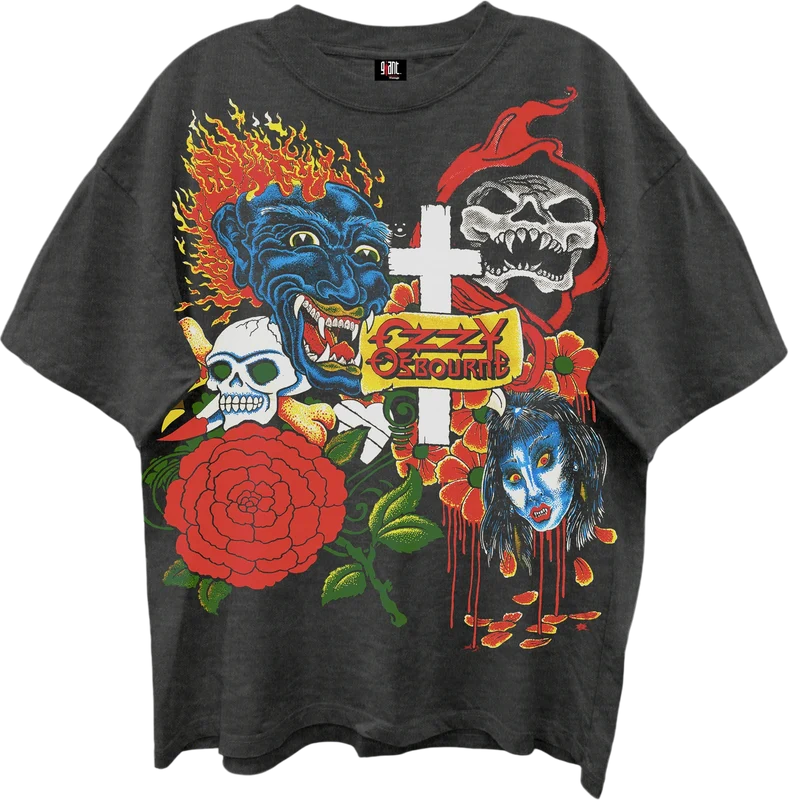 Tattoo Collage Ozzy Osbourne Oversized T-Shirt Medium
