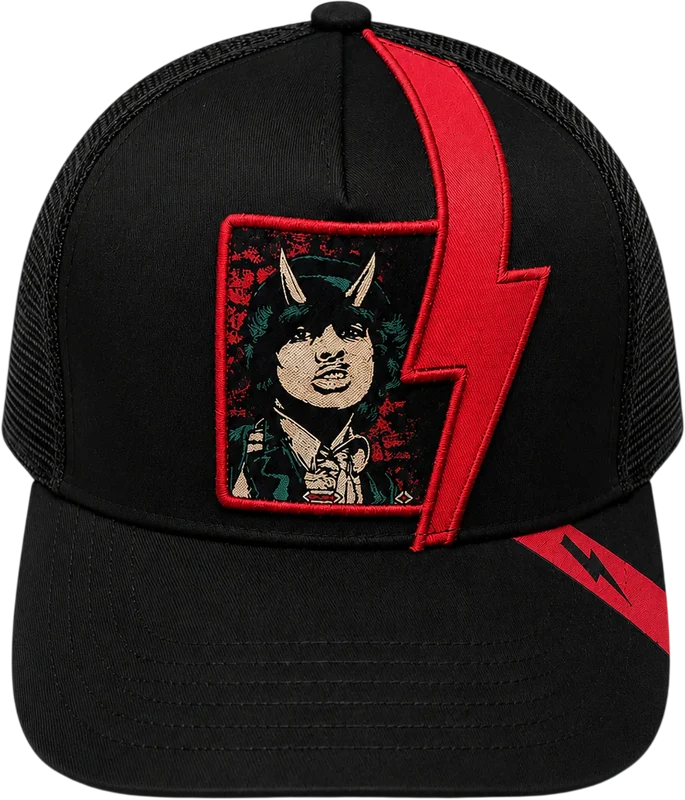 Angus Young Lightning Bolt ACDC Trucker Cap None
