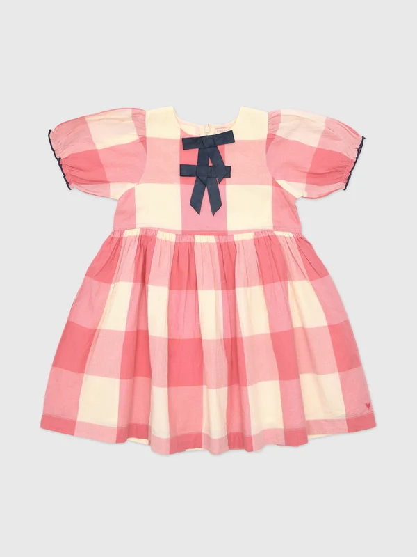 Pink Chicken Girls' Hermione Dress 7Y / PINK CHECKS