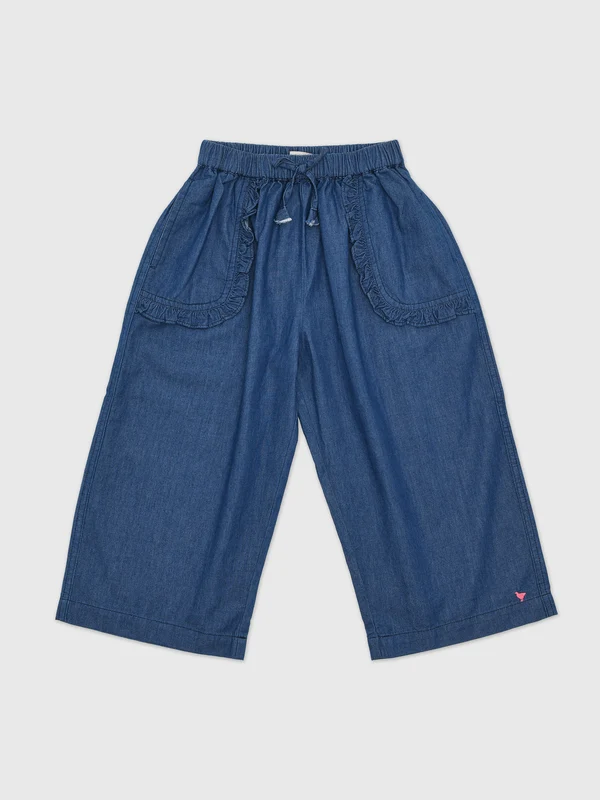 Pink Chicken Girls' Bailey Ruffle Pant 8Y / CHAMBRAY