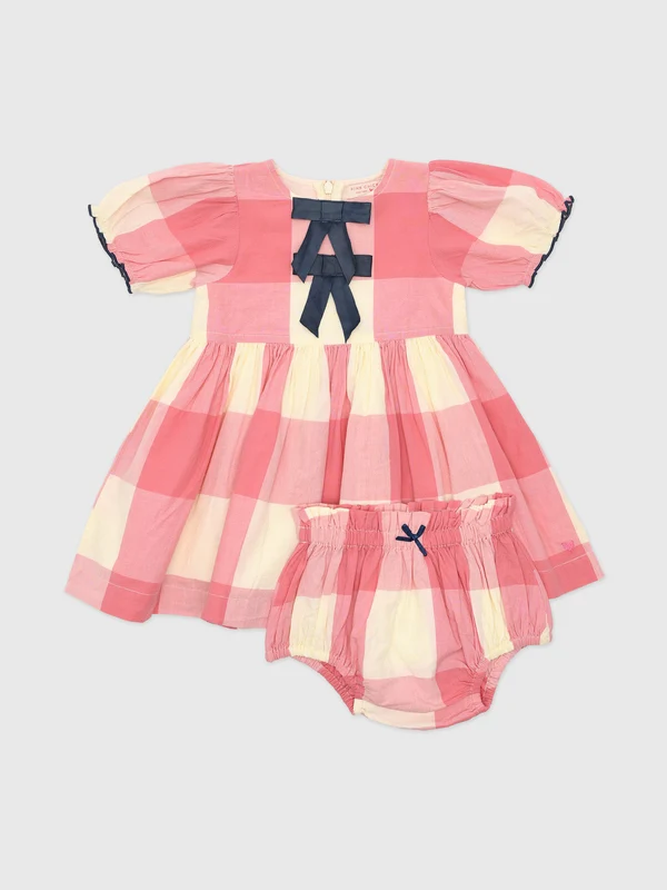 Pink Chicken Baby Girls' Hermione Dress Set 12/18M / PINK CHECKS