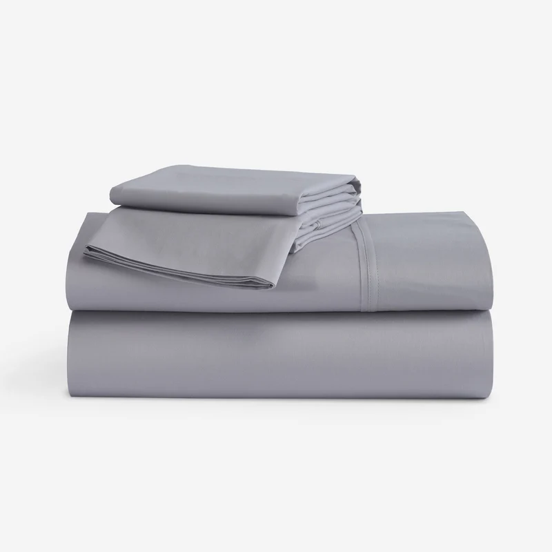 Cotton Sheet Set Light Gray / King