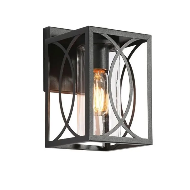 Uolfin Cube Outdoor Wall Sconce 1-Light - Black