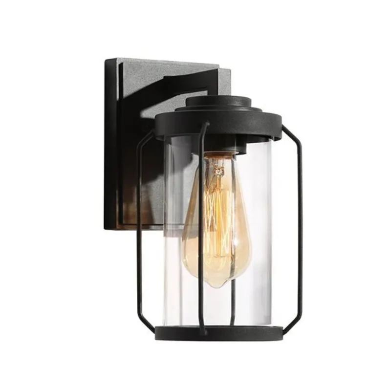 Uolfin Cage Outdoor Wall Sconce 1-Light - Black